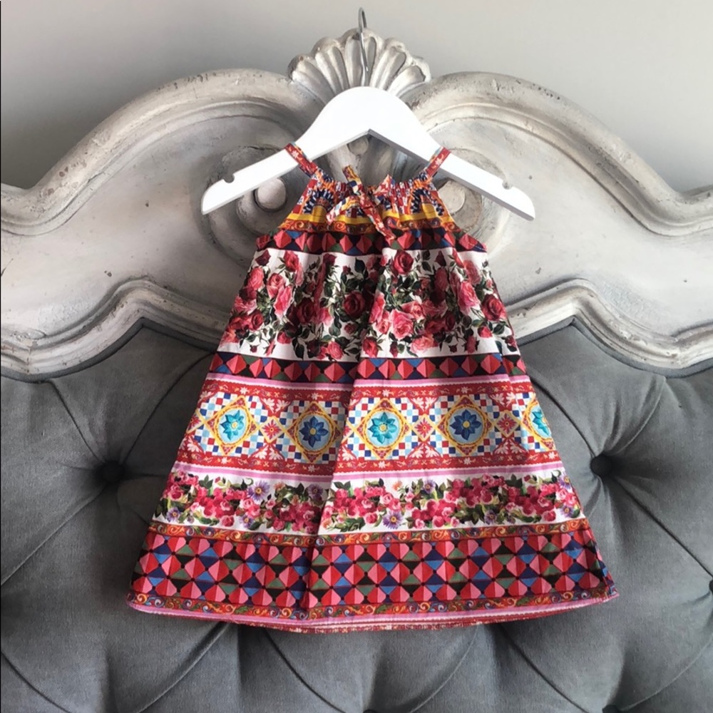 DOLCE & GABBANA baby girls rose dress sz 12-18m